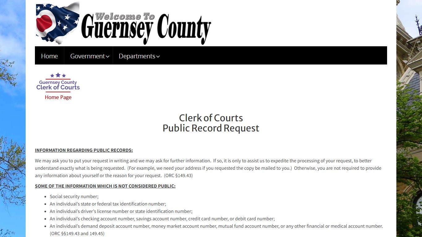 Public Records Request – Guernsey County