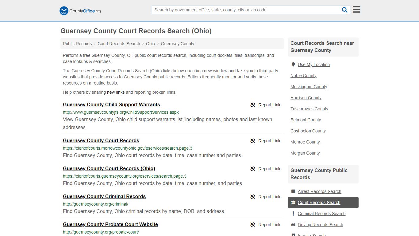 Guernsey County Court Records Search (Ohio) - County Office