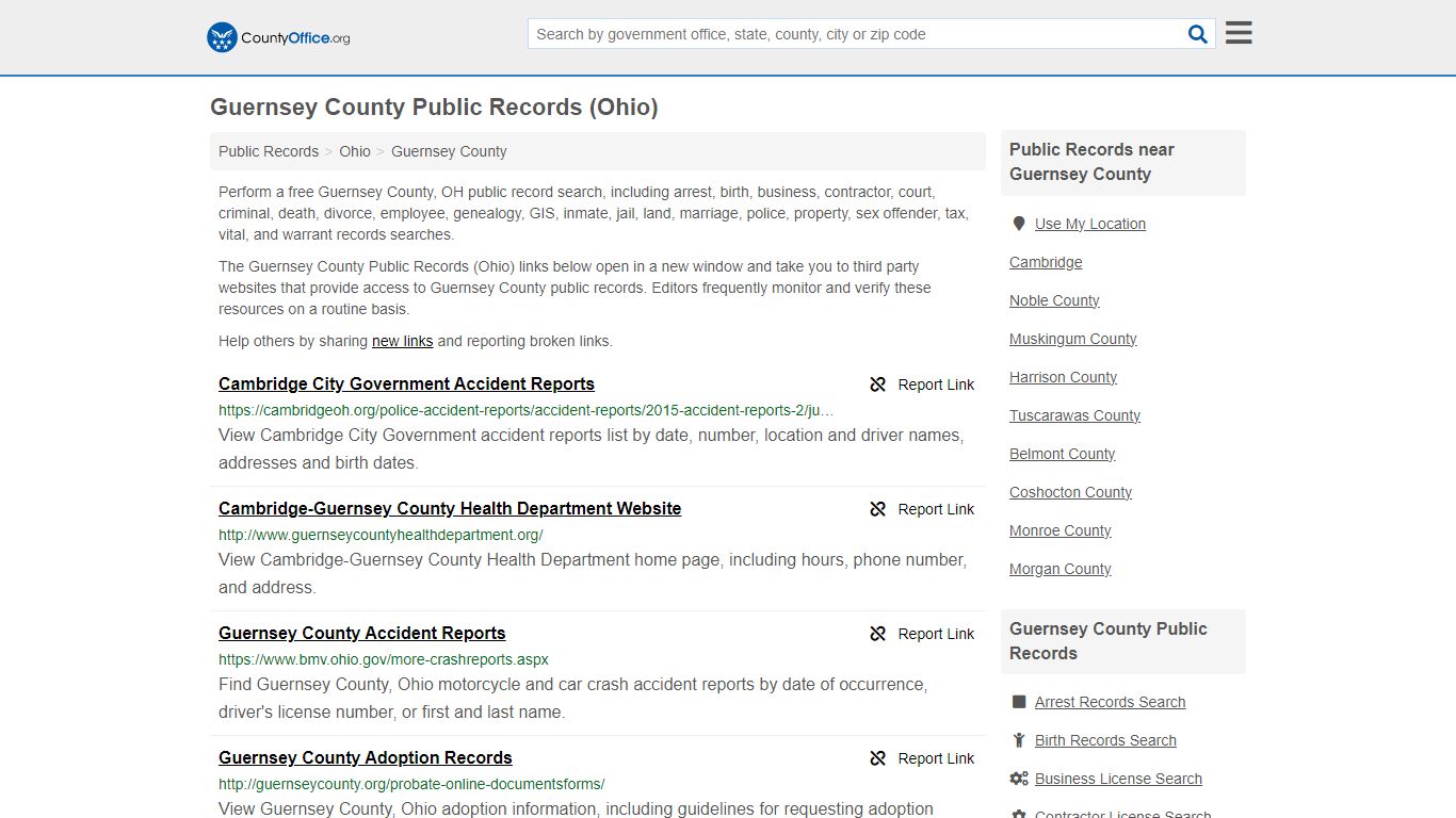 Guernsey County Public Records (Ohio) - County Office